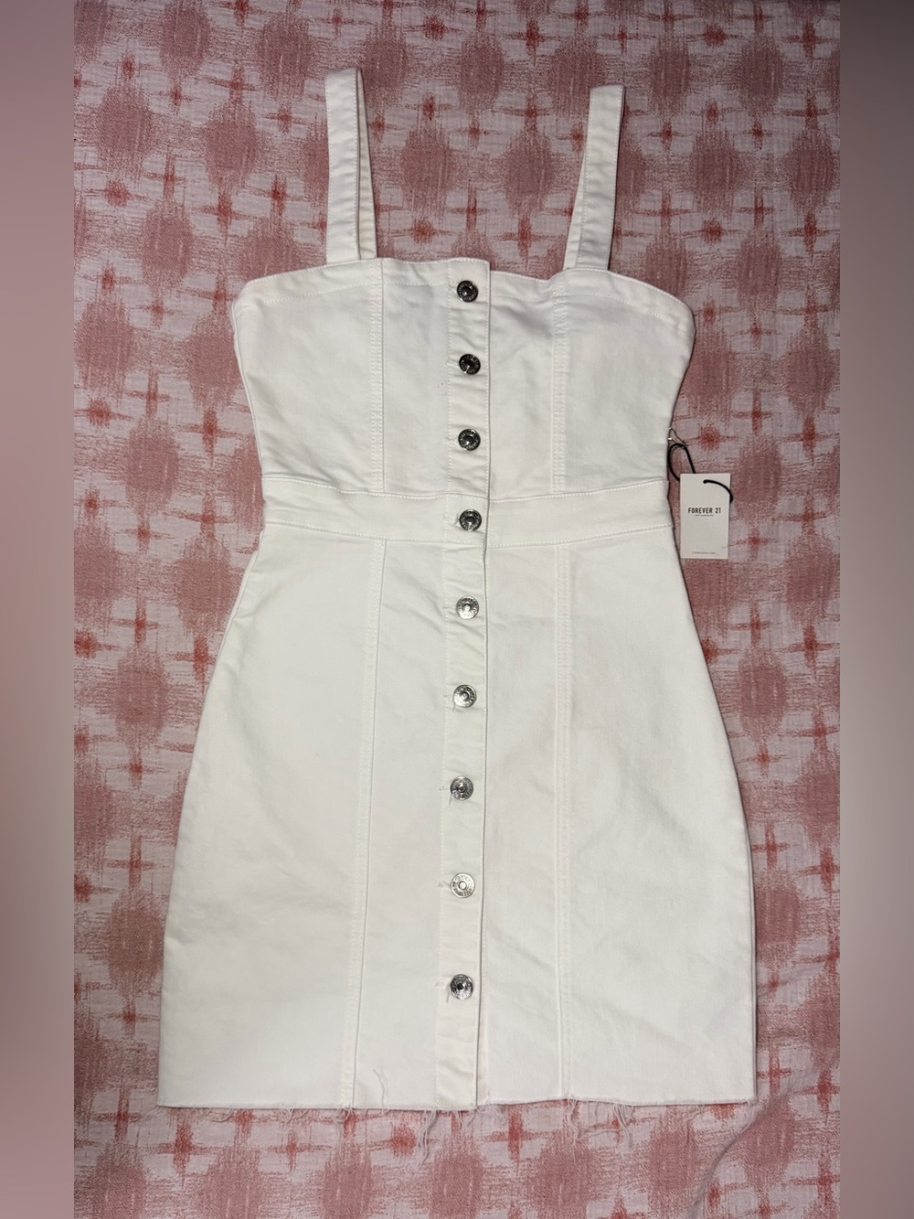 Forever 21 White Button-Down Strappy Mini Dress